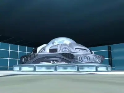 UFO 2 A futuristic spaceship Low-poly 3D model