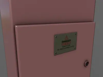 PBR Electric Box Red V4 Low-poly 3D model