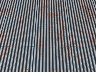 Long Rusty Chrome Roof Tiling material Seamless Texture