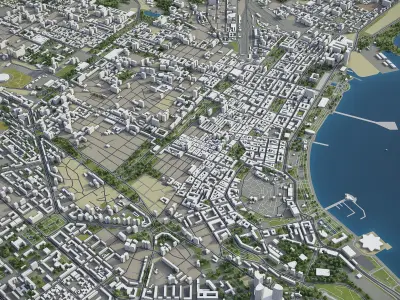 Baku - City 3D Model Low-poly 3D model