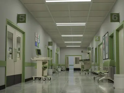 A meticulously designed hospital 3D model
