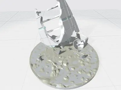 -MBS01F-AM Mecha Battle Scene 01 Building Aftermath 3D print model