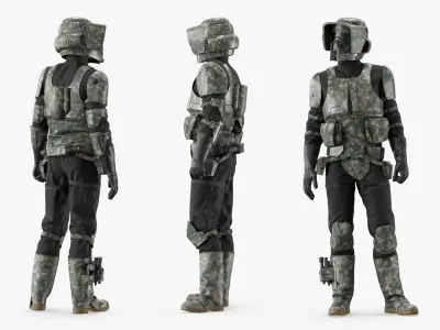 Star Wars Scout Trooper Armor Forest Camouflage Rigged for Maya 