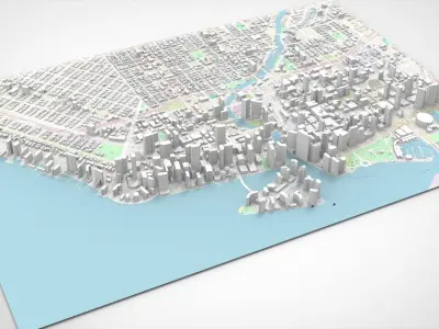 Cityscape Miami Florida USA 3D model