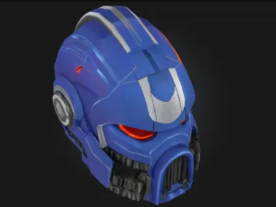 Ultramarine Helmet Sci-Fi Space Armor Headgear 3D model