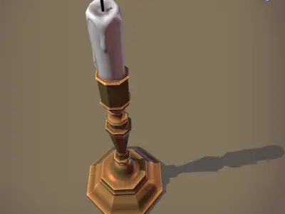 Candle Stick Low-poly 3D model