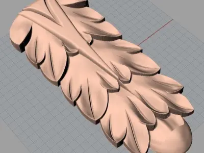 Door Post flower 3D STL Model for CNC Router Carving E963 3D model
