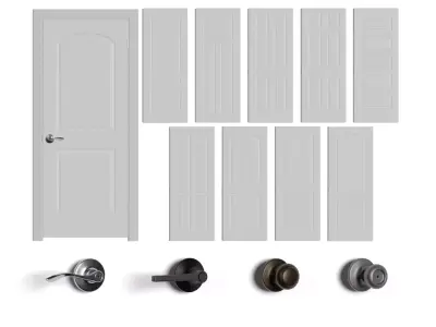 Home Interior Doors and Knobs Pack High Poly Low Poly Low-poly 3D model