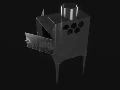Stove metal Free low-poly 3D model