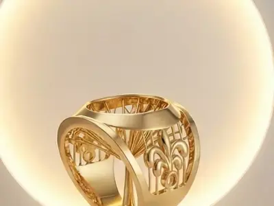 Architectural Openwork Ring Editable 3D Jewelry Model 3D print model