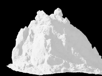 Big Mountain Peak Cliff Boulder Drone Scan PBR Low-poly 3D model