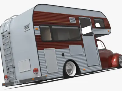  Volkswagen Retro Recreational Vehicle Simplified 