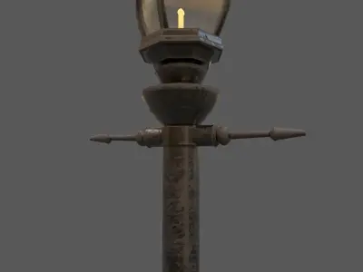 Two Street Lamps Victorian Style 3D Model Low-poly 3D model