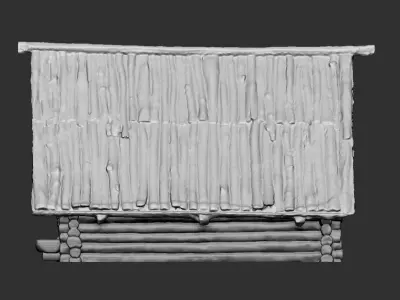 Medieval wooden house 3D print model