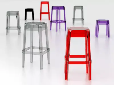 Transparent Barstools 3D model