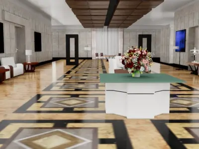 Modern Lobby Interior 3D Model Low-poly 3D model