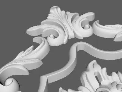 Central decor ornament for furniture 3D model