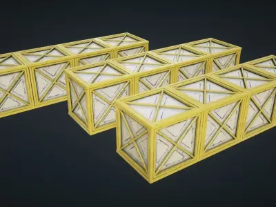 Mars Kitbash - Metal Containers Low-poly 3D model