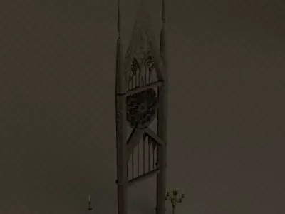 A gothic arch and candles 3D model