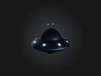 cartoon UFO 3D model by your3dworld