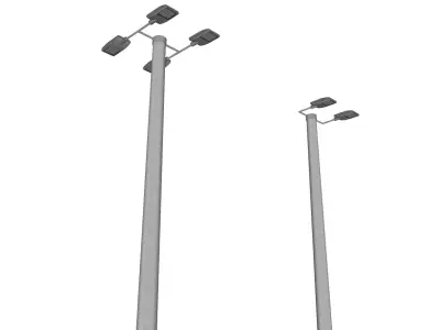 Concrete Lamp Post - Light Pole - Street Light - Group 10 3D model