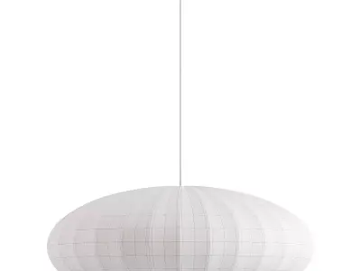 Japanese Silk Pendant Light 3D model