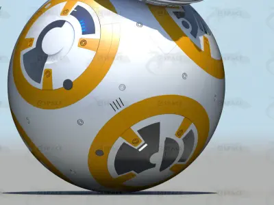 BB-8 Star Wars Droid Rigged Low-poly 3D model