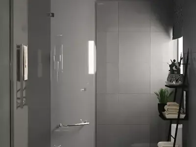 Bathroom with glass shower enclosure 3D model