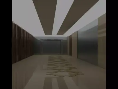 costume empty hallway with light shining Free 3D model