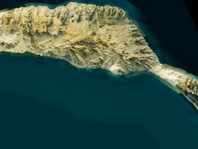 Fuerteventura full Island 3d model terrain 3D model