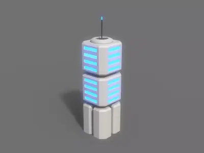 PBR Sci-Fi Building A33 Low-poly 3D model