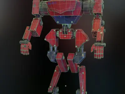 Robo 007 Low-poly 3D model