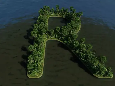R Alphabet Island 3D model