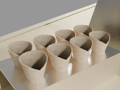 Stylized Ice Cream Cart Low-poly 3D model