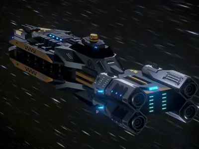 The Serpent Spaceship Low-poly 3D model Low-poly 3D model