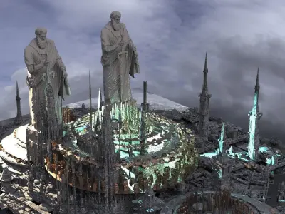 Zeus King of the Greek Gods Future City grand Kit bash 3D model