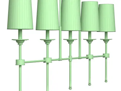 Hayse 5 - Light Dimmable Linear Chandelier 3D model