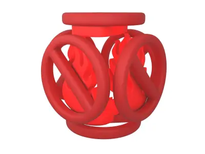 No Fire Icon V2 002 Low-poly 3D model