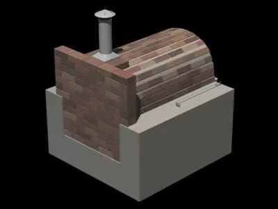 Homemade pizza-kiln 3D model