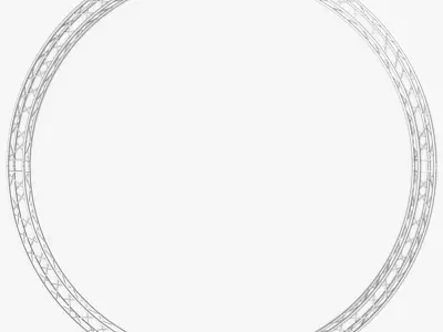 Circle Square Truss - Full diameter 600cm 3D model