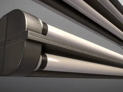 Fluorescent Neon Lamp - Wall-Lamp 3 - High-Poly Version 3D model