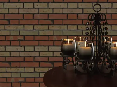3D Candle Chandelier Free 3D model