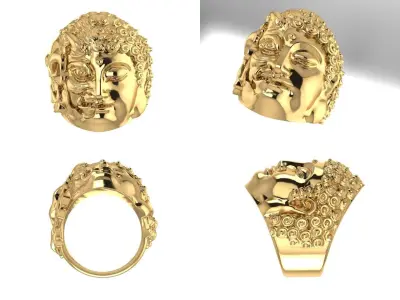 ring Buddhism and devil Free 3D print model