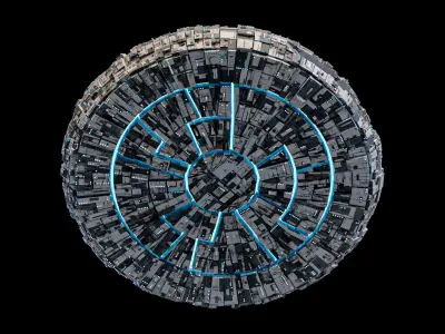 UFO Spaceship Lowpoly Low-poly 3D model