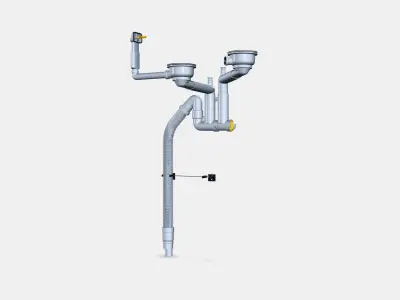 LILLVIKEN Water trap-strainer 2 bowls Low-poly 3D model