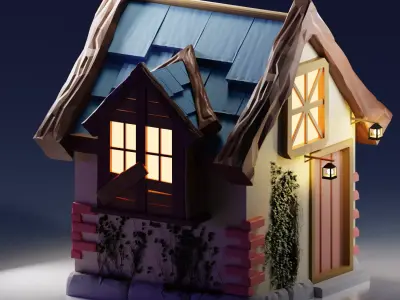 Stylized Low-Poly House  Free 3D model