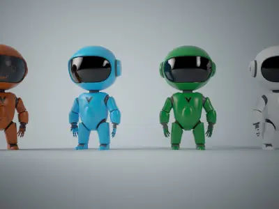 CyberBot Punk Series Low-poly 3D model