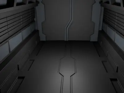 Sci Fi Corridor  Low-poly 3D model purchase