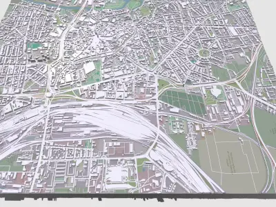 Cityscape Halle Germany 3D model
