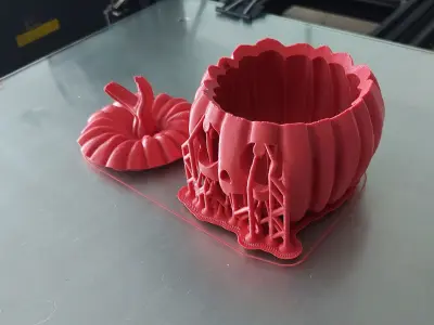 Jack-O-Lantern LED Candle Holder - Pre-Supported V5 - STL File 3D print model
